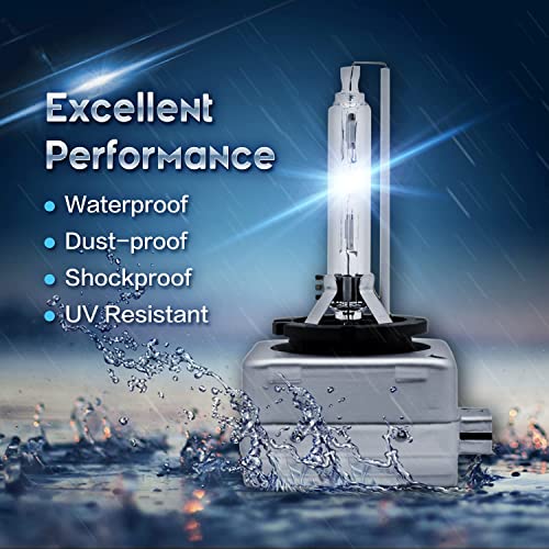 wideep D1S Xenon HID Headlight Bulbs, 6000K 35W, 66144 66140 85140 85415 Replacement Headlamp for High Low Beam, 2 Pcs