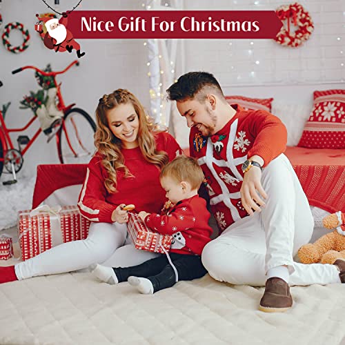 BROSHAN Christmas Shower Curtain Fabric Small, Xmas Season Eve Fireplace Gifts Socks Print Holiday Shower Curtain for Shower Stall, Red Christmas Bathroom Decor Set with Hooks, 60 x 72