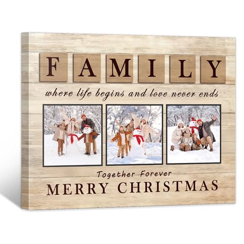 GagetElec Personalized Canvas Print with Photo - Custom Wall Art Decor, Christmas Gift for Family & Mom Gift from Son & Daughter