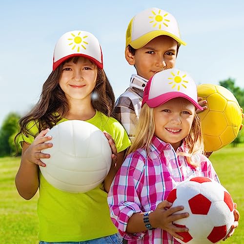 Jeyiour 48 Pack Trucker Hat Bulk Polyester Adjustable Plain Mesh Sublimation Blank Baseball Cap for Women Men Kids(Small,Mixed Colors)