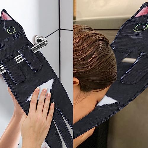 Cat Hand Towels for Kitchen Bathroom - Cute Cat Decor Gadgets - Hanging Soft Absorbent Hand Face Towel - Funny Unique Christmas Birthday for All Women Mom Cat Lovers - Orange