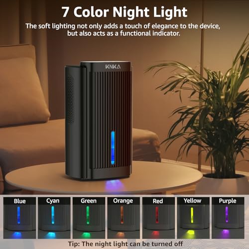 Dehumidifier,95 OZ Water Tank, (850 sq. ft) Quiet Dehumidifier for Basement, Bathroom, RV, Closet, Bedroom with Auto Shut Off, Sleep Mode,7 Colors LED Light, Dehumidifiers for Home (Black)