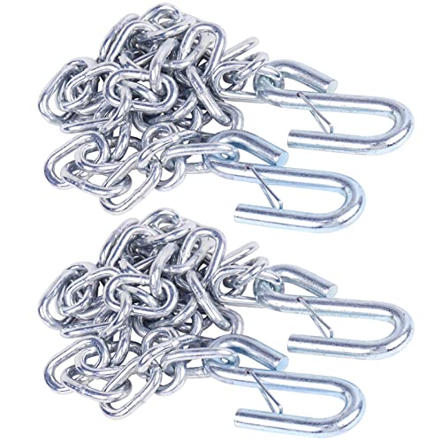Tnyeobae 48" Trailer Safety Chain with 1/4" Spring Hook,Grade-30 Metal Safety Chain Kit 3500 lbs (pack of 2)