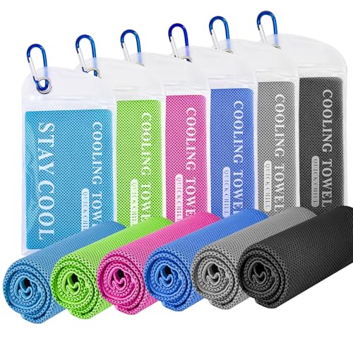 CSITE 12 Pack Cooling Towels Bulk (47"x12") for Neck and Face, Ice Towel for Hot Weather, Soft Breathable Cold Towel, Microfiber Towel, Sweat Towel for Yoga, Sports, Workout, Running, Golf, Camping