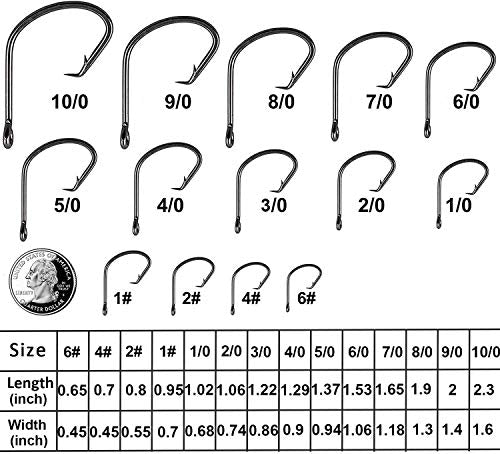 Fishing Circle Hooks Strong High Carbon Steel Offset Catfish Fishing Hooks for Bass Trout Freshwater Saltwater 8/0 100pcs