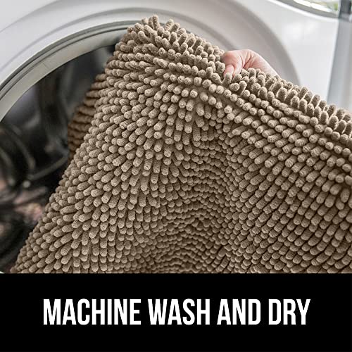 Gorilla Grip Soak Stopper Washable Chenille Dog Doormat, Muddy Paws, Dogs Bed Mats, Rubber Backing, Absorbent Quick Dry Microfiber, Inside Front Door Mat, 70x24, Light Gray