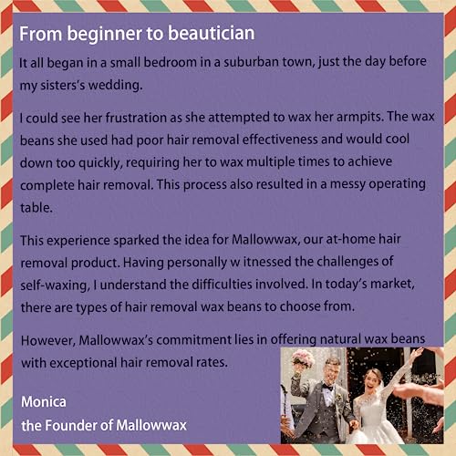 Mallowwax Wax Beads for Hair Removal -5 Pack Hard Wax for Sensitive Skin, Ideal for Bikini, Brazilian, Face, Eyebrow, Legs, Armpit, Full Body - Professional Waxing Wax Refill at Home for Women Men