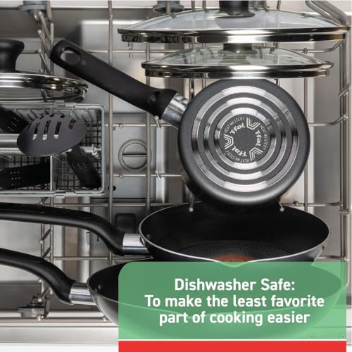T-fal Initiatives Nonstick Stockpot 8 Quart Oven Safe 350F Cookware, Pots and Pans, Dishwasher Safe Black