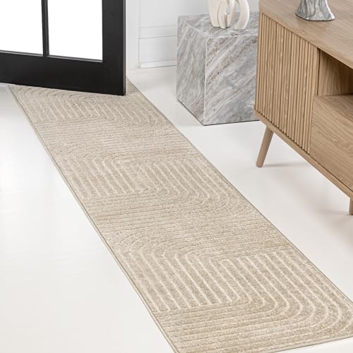 JONATHAN Y Odense High-Low Angle Ivory/Cream 9' Round Indoor/Outdoor Area Rug, Pet Friendly, Non-Shedding, Stain Resistant, Easy-Cleaning for Backyard, Patio, Porch (SCN101A-9R)