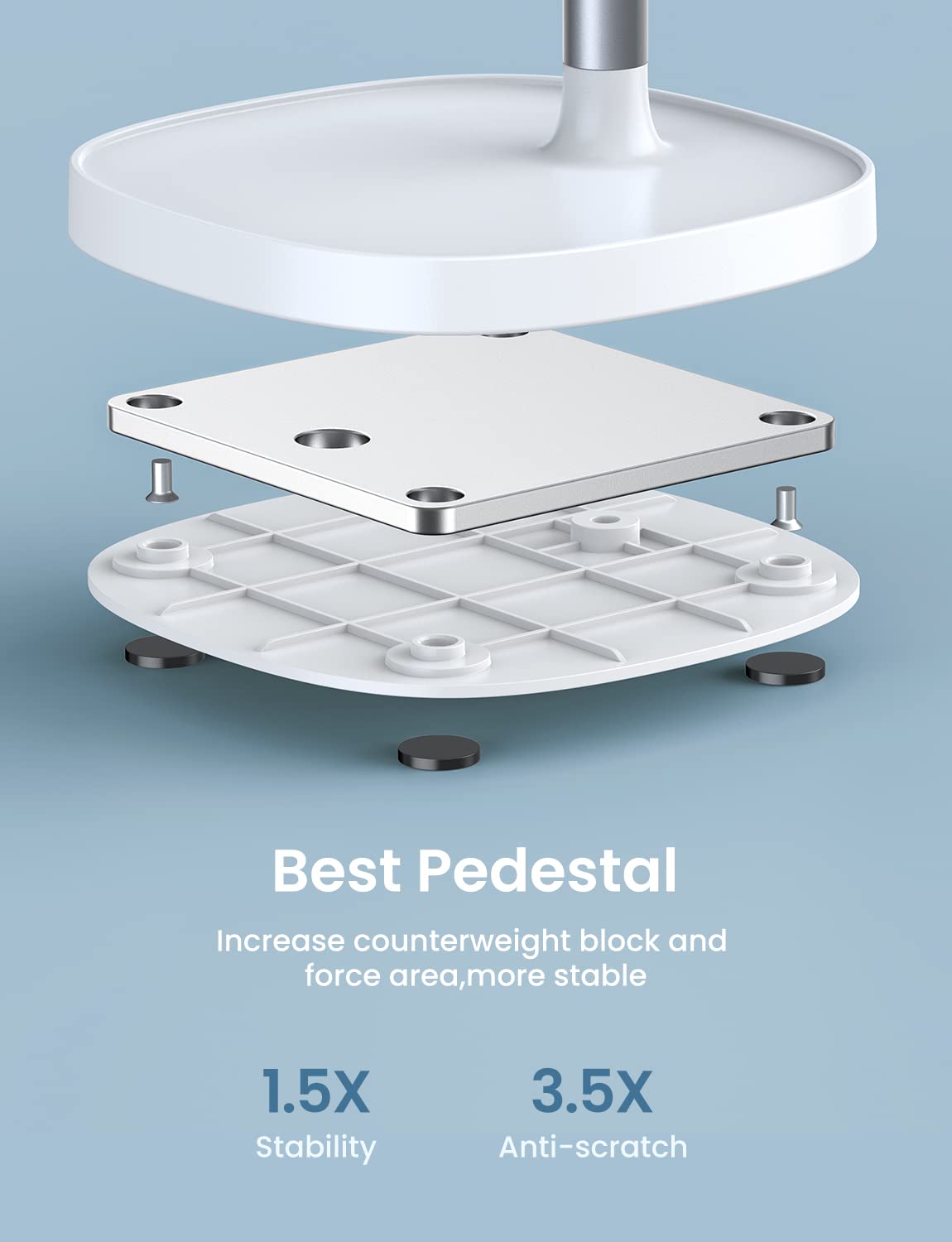 LISEN Cell Phone Stand Adjustable Phone Holer for Desk, Computer Office Desk Accessories for iPhone 16 Holder Women Kitchen Essentials Fits All Mobile Phones Switch Kindle iPads Tablet 4-10in