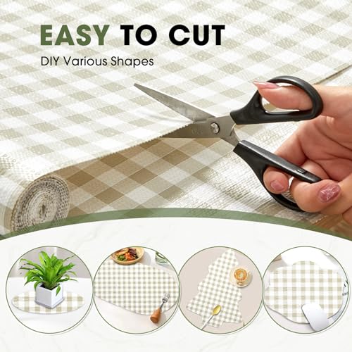 Beautysaid Shelf and Drawer Liner for Ktichen Cabinet, Non Adhesive Non Slip Shelf Paper Waterproof Washable Thickened for Dresser Pantry Shelve Bathroom Protector Liner(Checkered,12 in x 20FT)