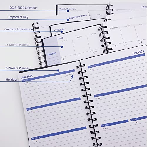 Daily Planner 2024-2025,Monthly Weekly Planner Runs from July 2024-December 2025,18 Month Planner with Pen Holder,Hardcover Daily Planners Notebook,100GSM Thick Paper