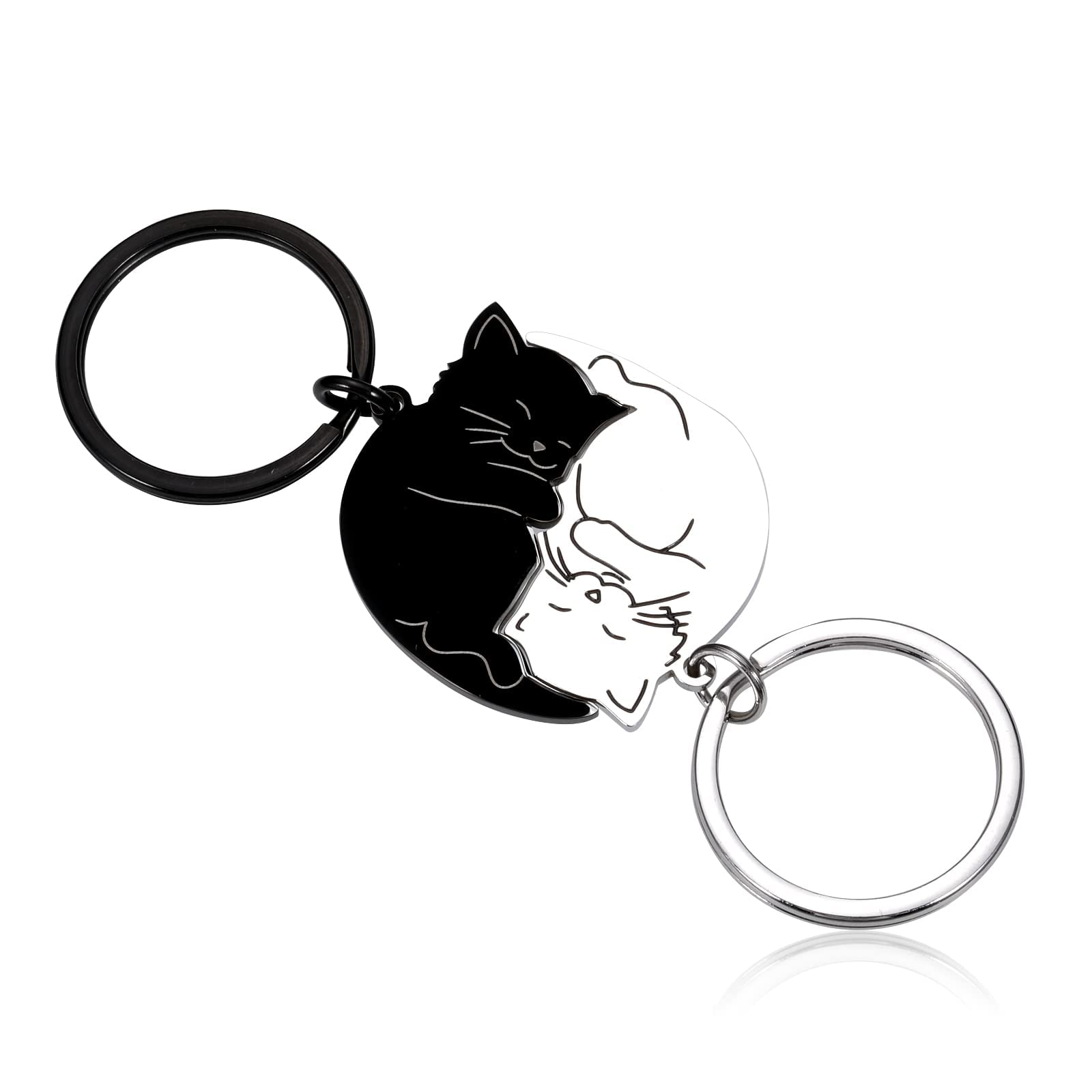 VANLOVEMAC Couple Gifts Keychain Cute Valentines Day Gifts for Him Her Boyfriend Girlfriend Cat Lover Best Friend Matching Keychains for Couples Husband Wife Fiancée Birthday Gifts for Women Men