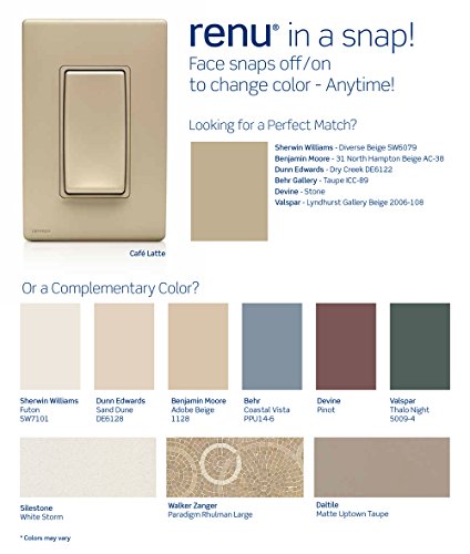 Leviton REWP2-WS Renu Two-Gang Screwless Snap-On Wallplate, Wood Smoke