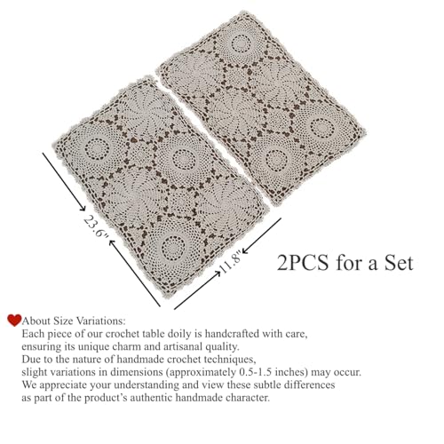 USTIDE White Floral Lace Crochet Tablecloths Cotton Rectangle Kitchen Tablecloth Party Wedding Table Covers 59x78inches