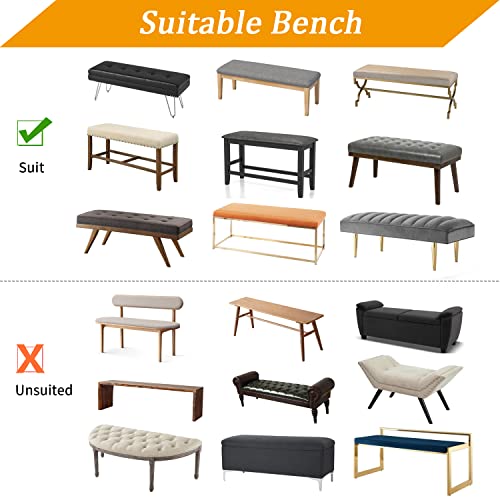 YISUN Waterproof Bench Covers for Dining Room, Stretch Jacquard Bench Slipcover Anti-Dust Removable Washable Chair Seat Slipcovers Protector (Beige)