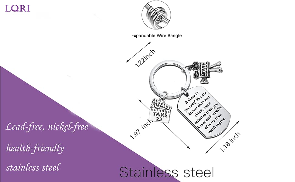 LQRI Movie Projector Keychain Film Director Gift Filmmaker Gifts Future Director Gifts Film Student Graduation Gift (silver)