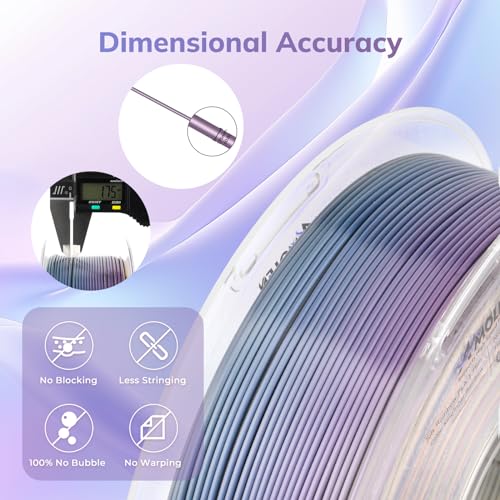 AMOLEN Silk PLA 3D Printer Filament, Multicolor 1.75mm PLA Shiny Gradient Filament Color Shift 3D Printing PLA Filament for Most FDM 3D Printer, 1kg Spool(2.2lbs), Blue Fuchsia
