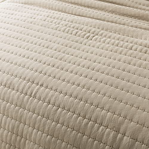 ROARINGWILD White Twin Size Quilt Bedding Sets with Pillow Sham, Lightweight Soft Bedspread Coverlet, Quilted Blanket Thin Comforter Bed Cover for All Season, 2 Pieces, 68x90 inches