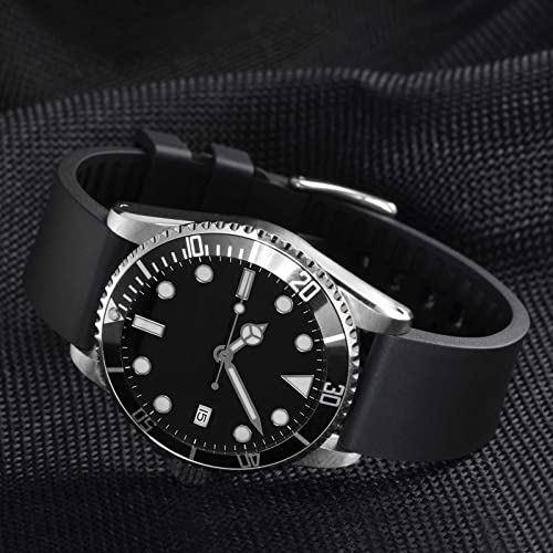 ANNEFIT Premium Silicone Watch Band, Quick Release Fluoro Rubber Strap 20mm with Black Buckle (Orange)