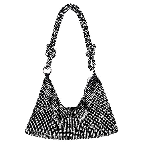 Rhinestone Purse Sparkly Evening bag Silver Clutch Purses for Women Evening, Cross Body Handbags for Party Prom Club Wedding