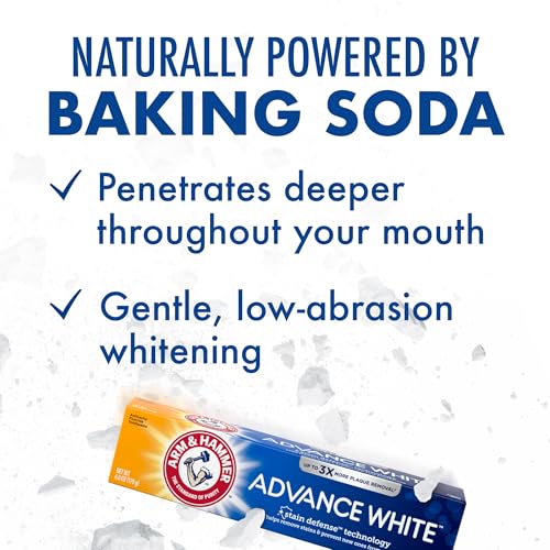 Arm & Hammer Advance White Toothpaste, Clean Mint Flavor, Stain Defense Technology, 6 Ounce (Pack of 4)