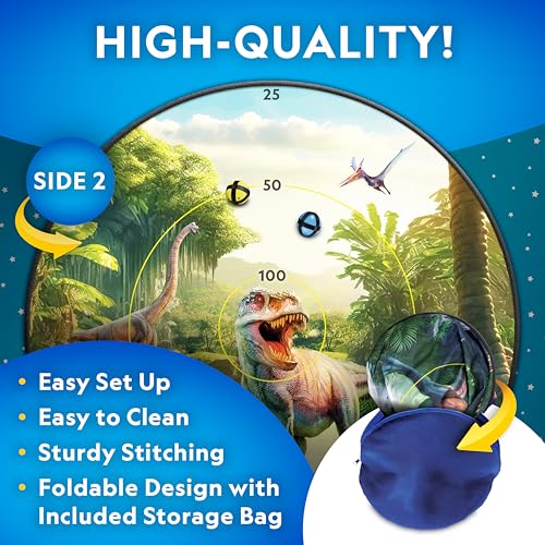 National Geographic Dart Board for Kids - Dart Ball Game Set with Lightweight 28" Reversible Dartboard and Sticky Balls in 4 Colors, Indoor Games for Kids, Kids Darts Game, Kids Dart Board