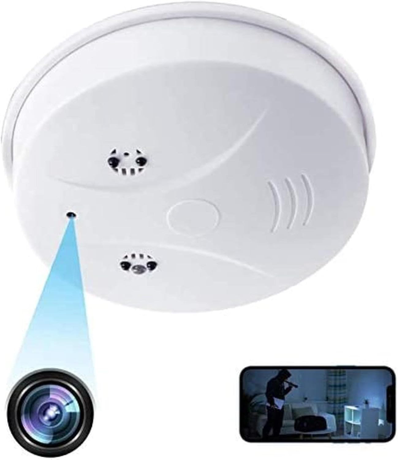 TANGMI Hidden Camera Smoke Detector Wireless WiFi Camera with Video 1080P HD Small Camera with Night Vision and Motion Detection Indoor Camera for Home Security