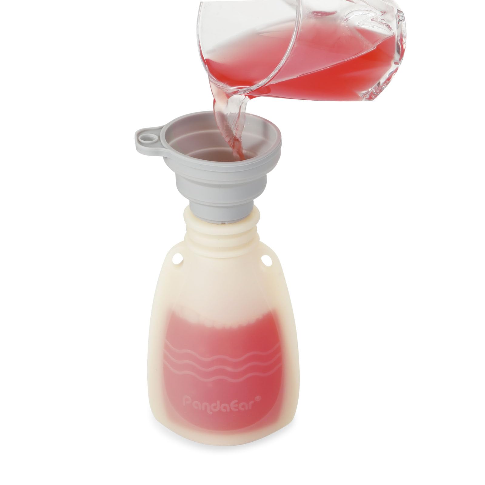 PandaEar Reusable Silicone Baby Food Pouches, 7 Pack Squeeze Pouches for Toddler Kids, BPA-Free Silicone Refillable Baby Food Storage, 5.5 oz /150 ml