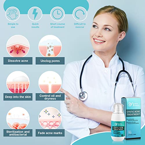 Paradise Emerald Cystic Acne Spot Treatment, Hormonal Acne Treatment for Face,Back and Body, with Salicylic Acid and Tea Tree Oil, Pimple Advanced Acne Cream for Teens & Adults