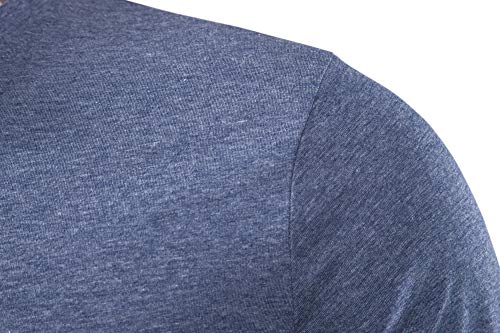VANCOOG Mens Business Casual Slim Fit Long Sleeve Henley T-Shirts Thermal Shirt-Dark Army Green-S