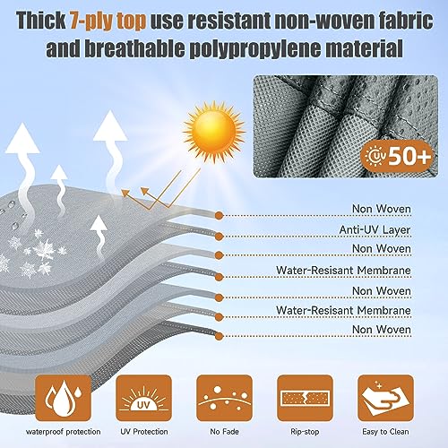 Travel Trailer Cover, 7 Layers Fiberglass Camper RV Cover (Fits 8' - 10' Trailers), Tear Resistant Waterproof Motohome Trailer Cover