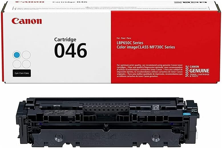 Canon 046 Toner Cartridge ImageCLASS LBP654Cdw, LBP654Cx, MF731Cdw, MF733Cdw, MF735Cdw - High Yield Black and Standard Yield Cyan, Magenta and Yellow - 4 Pack in Retail Packaging
