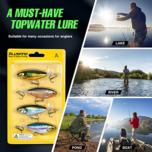 Fishing Lure Set Bass with Topwater Floating Rotating Tail Artificial Hard Bait Fishing Lures with Box/Swimbaits Slow Sinking Hard Lure Fishing Tackle Kits Lifelike…