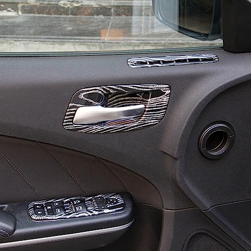 crosselec Central Control AC Switch Gear Shift Panel Cover Trim for Dodge Charger 2015-2022 (Laser Wood Grain-Door)