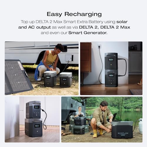 EF ECOFLOW DELTA 2 Max Power Station Extra Battery, 2048Wh LiFePO4 (LFP) Battery, Compatible with DELTA 2&DELTA Max 2000&DELTA 2 Max Outdoor Generators
