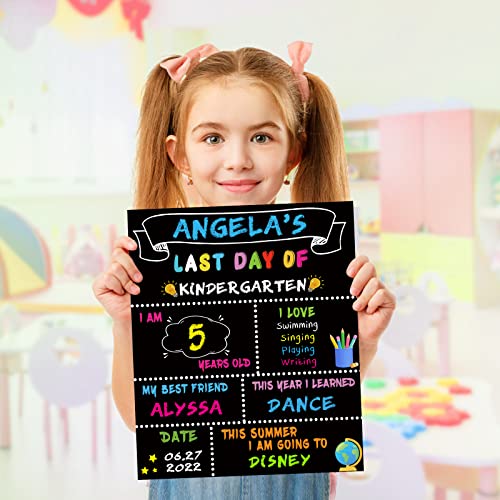 14 Pack First Day and Last Day of School Board Signs- Include 5 Markers - 12" x 10" Back to School Chalkboard Sign for Kids, Double Sided First 1st Day Photo Prop Sign for Preschool/Kindergarten
