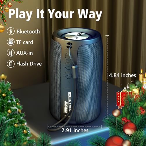 ZEALOT Portable Bluetooth Speakers, Wireless Speaker,S32 Samll Outdoor Speaker, Waterproof IPX5, Stereo Pairing/USB/MIC/TF Card/AUX for iOS Andriod Gift for Men,Kids -Black