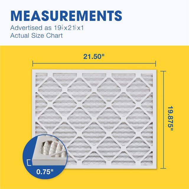 Aerostar 19 7/8x21 1/2x1 MERV 11 Pleated Air Filter, AC Furnace Air Filter, 12 Pack (Actual Size: 19 7/8" x 21 1/2" x 3/4")