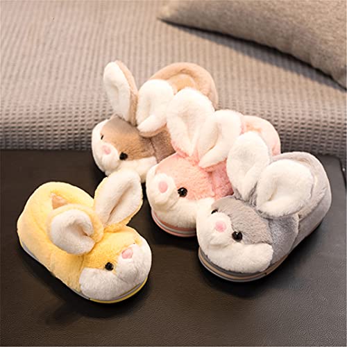 YILANLAN Women's Cute Bunny Animals Slippers Interesting Comfortable Furry Slippers Soft Plush Winter season Keep warm Home Slippers (4/4.5, Grey shoes, numeric_4)