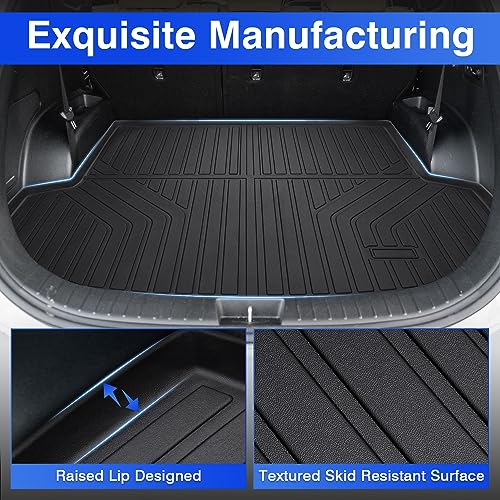 Forccord Custom Fit for Cargo Liner 2021-2025 Jeep Grand Cherokee L 6/7 Seats All Weather Protection TPE Trunk Mat Black Cargo Mat Interior Automotive Accessories