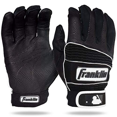 Franklin Sports MLB Adult Neo Classic II Series Batting Gloves, Black, Small