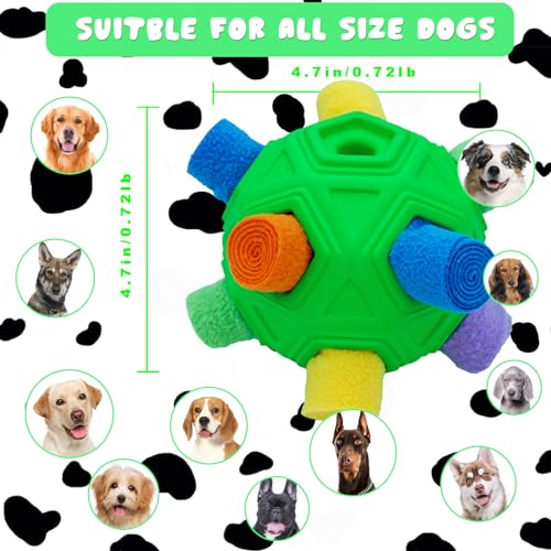 Lmhce Snuffle Ball for Dog Interactive Dog Puzzle Ball Snuffle Mat Puppy Treat Dispenser, Natural Foraging Skills Slow Feeder Training Dog Sniff Toy (Green)