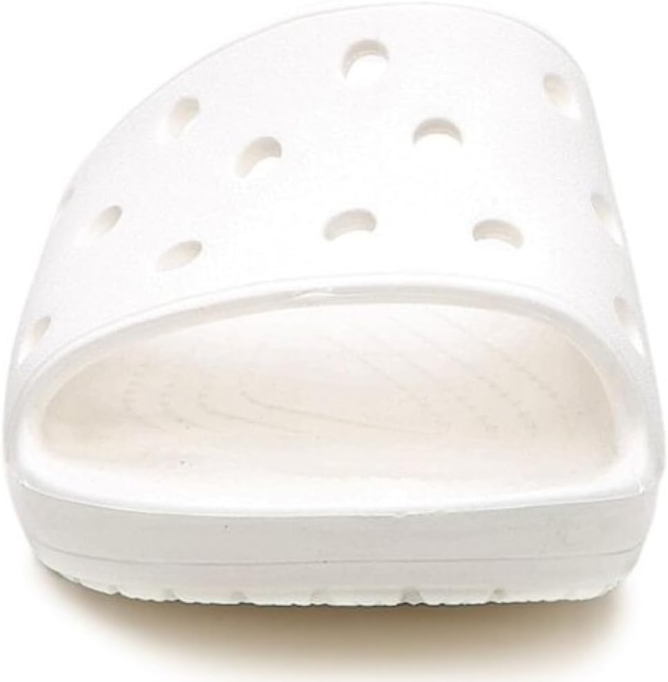 Crocs Unisex Classic Slide Sandals, White, 6 Men/8 Women