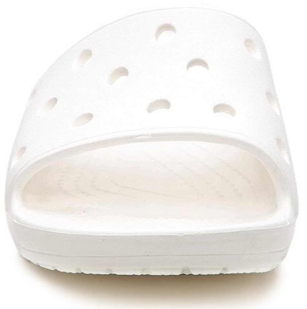 Crocs Unisex Classic Slide Sandals, White, 6 Men/8 Women