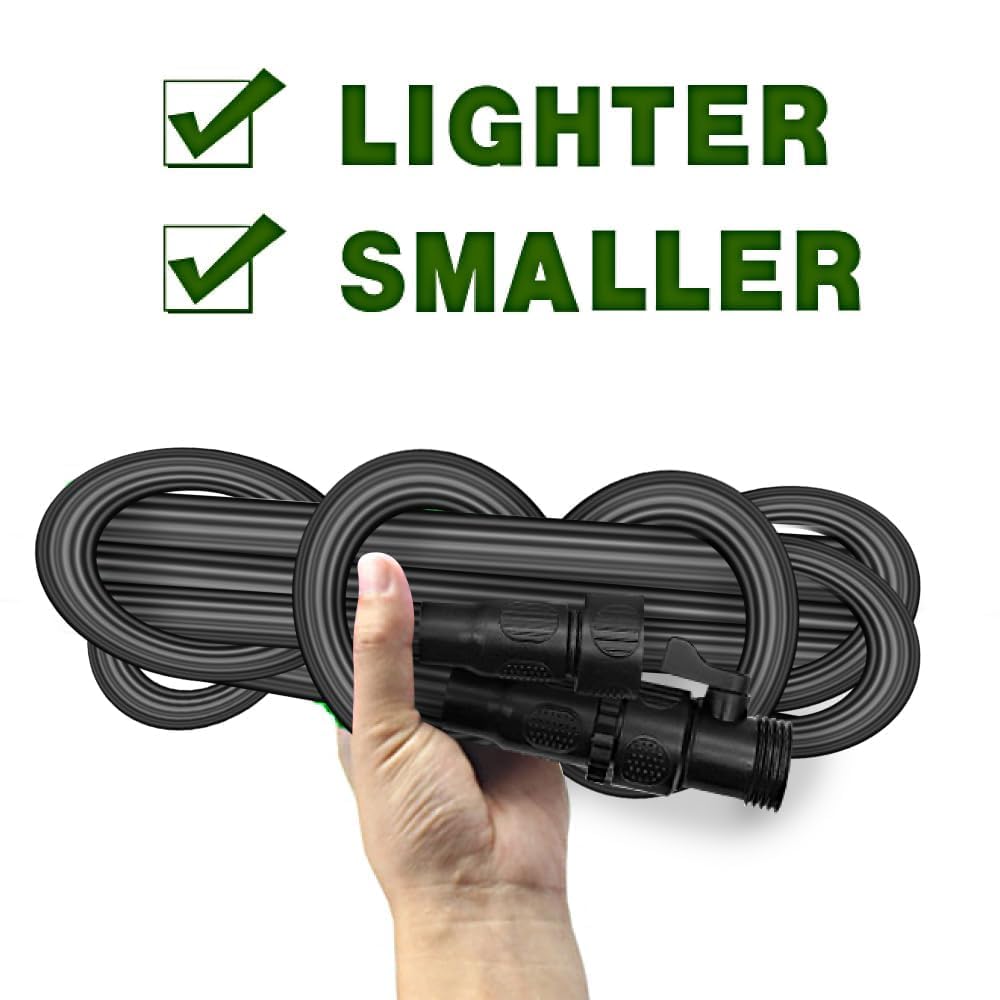 50FT Garden Hose, SINTETA Strongest Garden Hose with Triple Layer Latex Core & Latest Improved Extra Strength Fabric Protection for All Your Watering Needs Improved Design, Black