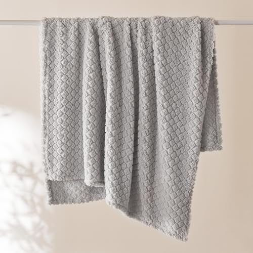 Bedsure Grey Throw Blanket for Couch - Super Soft Cozy Blankets for Women, Cute Small Blanket for Girls, Grey 50x60 Inches
