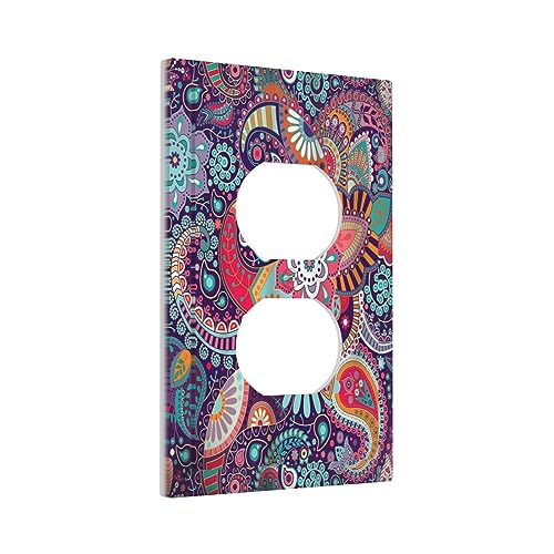 Art Turquoise Blue and Grey Painting Single Toggle Wall Plates 1 Gang Light Switch Cover Modern Abstract Switchplate Covers Decorative Turquoise Green for Bedroom Kidroom Bathroom Decor