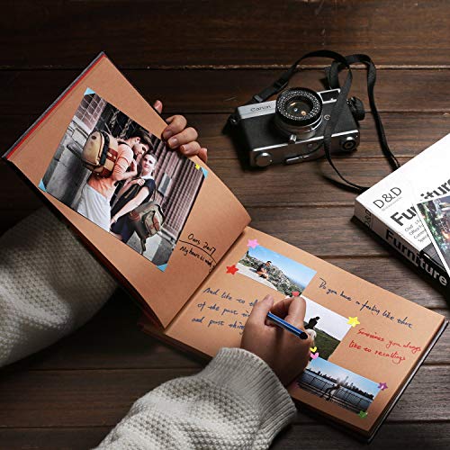 Our Adventure Book Scrapbook DIY Handmade Retro Style Travel Souvenir, 11.92 x 7.62" Leather-Bound Scrapbook Inspired by 'Up', Gift for Couples Anniversary, Weddings, Travelling, Birthday, Christmas