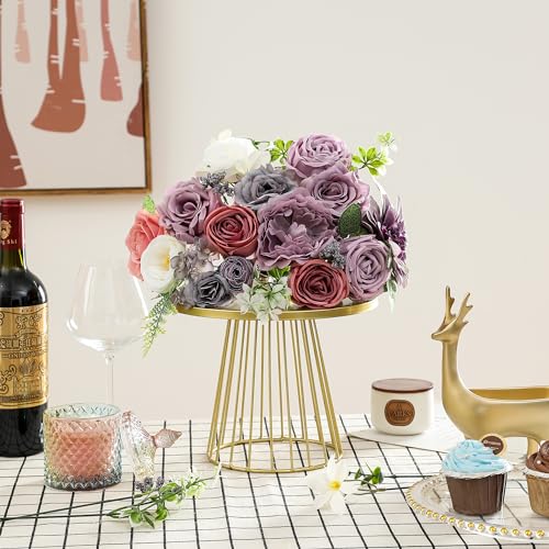 kuujojo Artificial Flowers Combo, Fake Flowers for DIY Tables Centerpieces Baby Shower Bridal Shower Wedding Bouquet Arrangements Party Candle Holder Cake Decor Flower Home Decorations